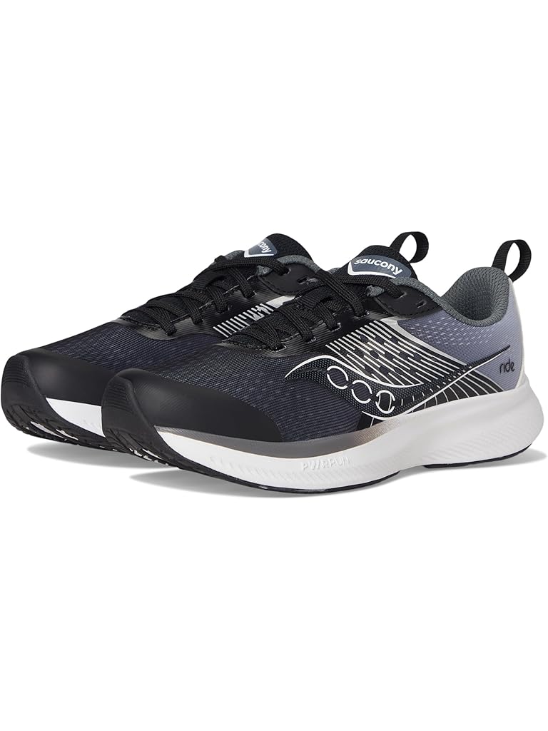 Gray Saucony Ride KDZ (Little Kid/Big Kid)