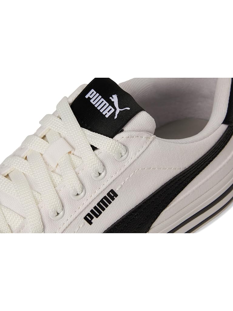 White PUMA Puma Kids Court Classic Vulc Faux Suede Sneakers (Big Kid)