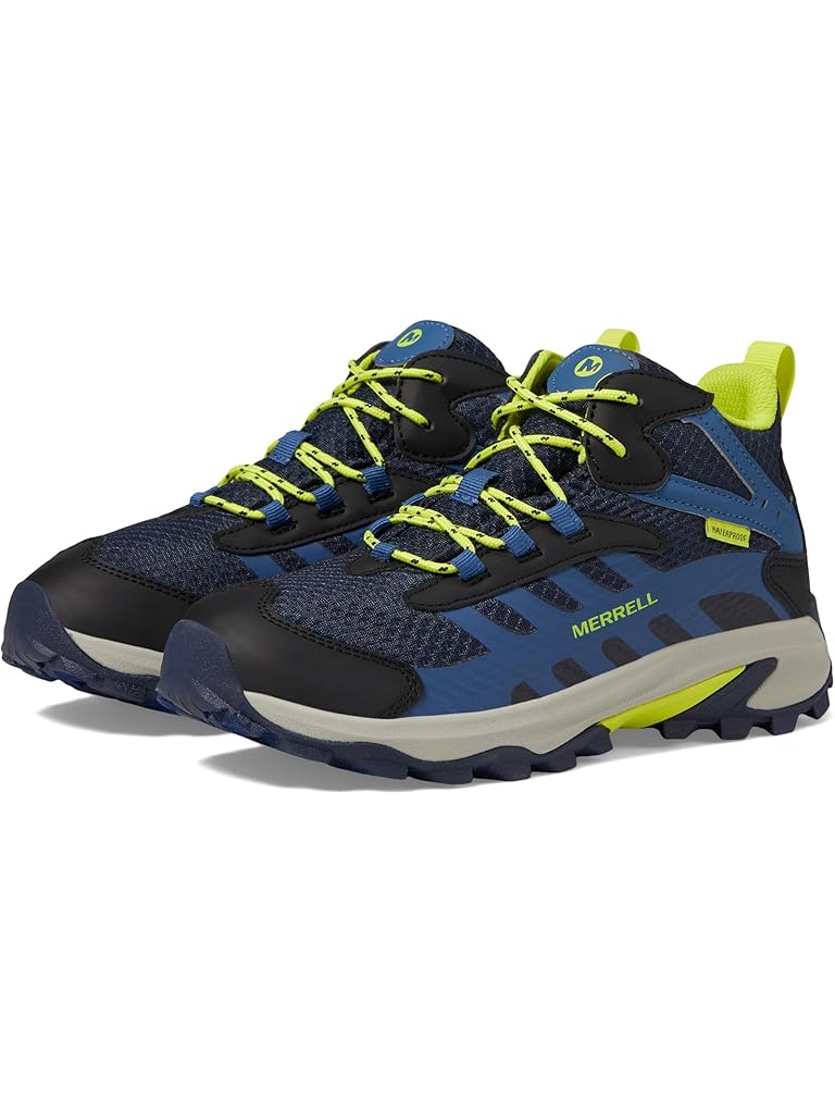 Black Merrell Moab Speed 2 Mid Waterproof (Little Kids/Big Kids)