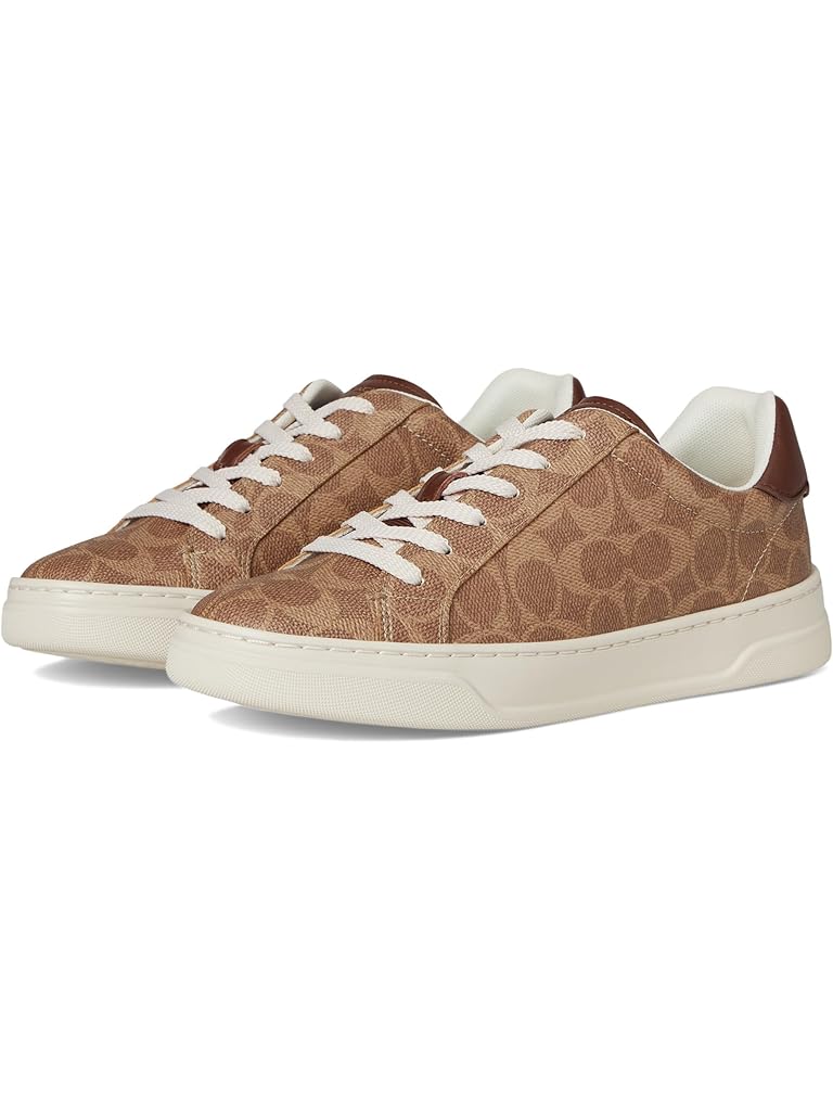 Brown COACH High Line Signature Coated Canvas Sneaker