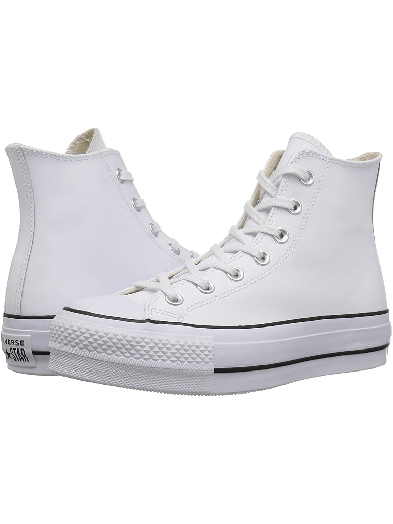 Gray Converse Chuck Taylor All Star High Top Platform Leather Sneaker